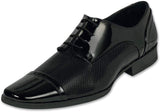 Incognita- Zapatos para Hombre de Vestir con Texturas en costados, Estilo Charol con Suela sintética, Color Negro