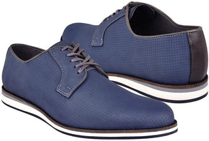 STYLO Zapatos Casuales 161-1PS Suede Azul Gris